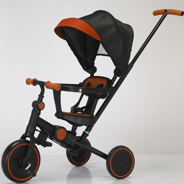 8-in-1 Folding Kids Trike with Adjustable Parent Handle, Baby Tricycle, Removable Canopy, Stroller Bike Gift for Toddlers 18 Months - 5 Years