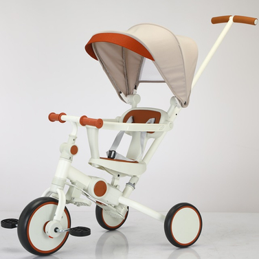 Baby Tricycle, 8-in-1 Folding Kids Trike with Adjustable Parent Handle, Removable Canopy, Stroller Bike Gift for Toddlers 18 Months - 5 Years
